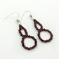Beaded Ruby Emerald Earrings 925 Silver Jewelry