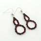 Beaded Ruby Emerald Earrings 925 Silver Jewelry