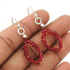Ruby Gemstone Beaded Earrings 925 Silver