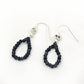 Blue Sapphire Beaded Earrings 925 Sterling Silver