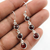 Natural Garnet Gemstone 925 Silver Drop Dangle Ethnic Earrings For Women A17