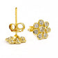 Woman Gift Natural Cubic Zirconia Stud Gold Plated Earrings 925 Silver P80