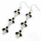 Natural Cubic Zirconia Drop Dangle Bohemian Black Earrings 925 Silver T17