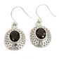 Gift For Woman Drop Dangle Boho Earrings 925 Silver Natural Smoky Quartz V17