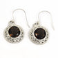 Woman Gift 925 Silver Natural Smoky Quartz Drop Dangle Ethnic Earrings A18