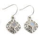 Natural Rainbow Moonstone Drop Dangle Tribal Earrings 925 Silver I37