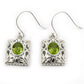 Gift For Woman Drop Dangle Tribal Earrings 925 Silver Natural Peridot D18