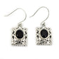 Woman Gift 925 Silver Natural Black Onyx Gemstone Dangle Bohemian Earrings F18