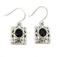 Woman Gift 925 Silver Natural Black Onyx Gemstone Dangle Bohemian Earrings F18