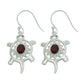 Natural Garnet Gemstone Drop Dangle Turtle Red Earrings 925 Sterling Silver X34