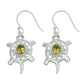 Natural Citrine Gemstone 925 Silver Drop Dangle Turtle Earrings For Women J18