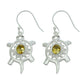 Natural Citrine Gemstone 925 Silver Drop Dangle Turtle Earrings For Women J18