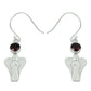 Woman Gift 925 Silver Natural Garnet Gemstone Dangle Ethnic Earrings L18