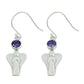 Woman Gift Natural Amethyst Drop Dangle Tribal Earrings 925 Silver P17
