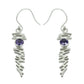 Natural Amethyst Gemstone Drop Dangle Bohemian Purple Earrings 925 Silver E31