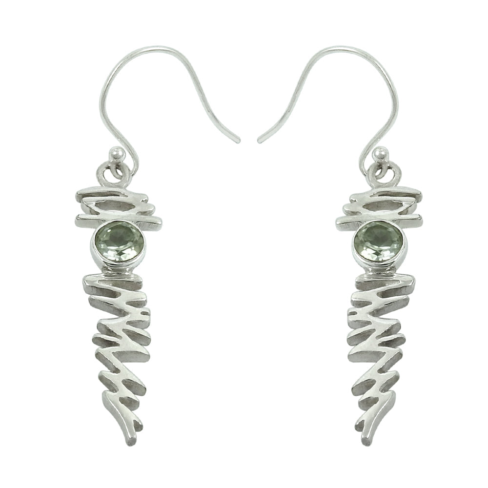 Blue Topaz Gemstone Earring 925 Sterling Silver Vintage Jewelry O22