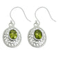 Gift For Her Natural Peridot Stone Chunky Earrings 925 Sterling Silver Jewelry