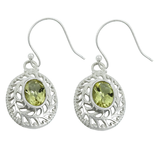 Natural Lemon Topaz 925 Silver Drop Dangle Bohemian Earrings For Girls N18