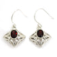Woman Gift Natural Garnet Drop Dangle Ethnic Earrings 925 Silver P18