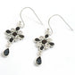 Cubic Zirconia Gemstone Unique Tribal Dangle Drop Hook Earrings 925 Solid Silver