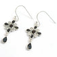 Cubic Zirconia Gemstone Unique Tribal Dangle Drop Hook Earrings 925 Solid Silver