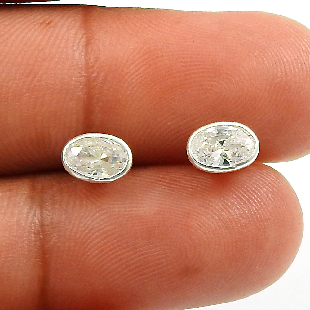 Natural Cubic Zirconia Butterfly Stud Post Bohemian Earrings 925 Sterling Silver