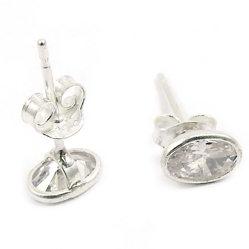 Natural Cubic Zirconia Butterfly Stud Post Bohemian Earrings 925 Sterling Silver