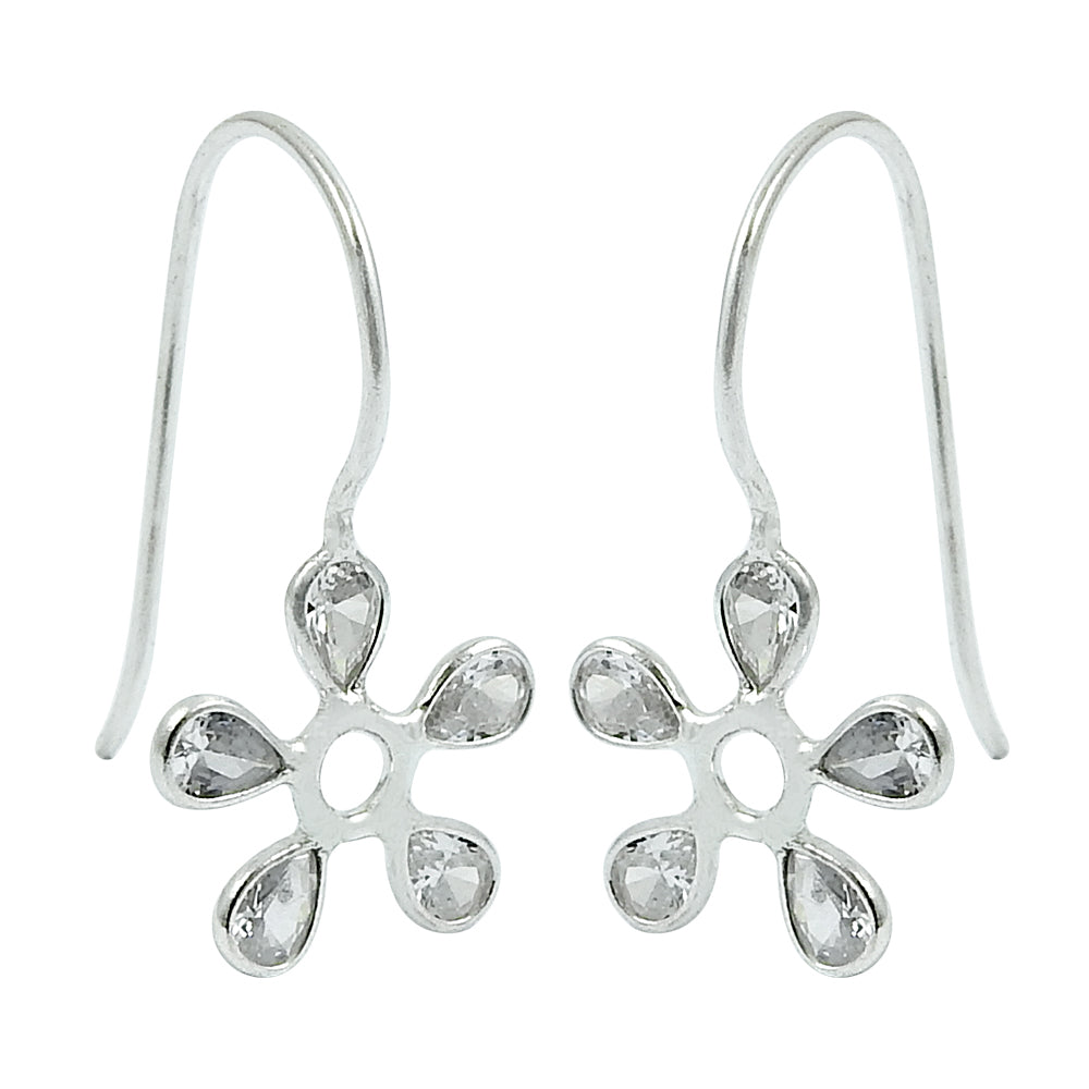 Pear Cubic Zirconia Stone Boho Dangle December Hook Earrings 925 Sterling Silver