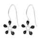 Natural Cubic Zirconia Gemstone Drop Dangle Vintage Black Earrings 925 Silver T7