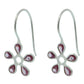 Natural Cubic Zirconia Gemstone Drop Dangle Boho Pink Earrings 925 Silver F32
