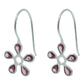 Natural Cubic Zirconia Gemstone Drop Dangle Boho Pink Earrings 925 Silver F32