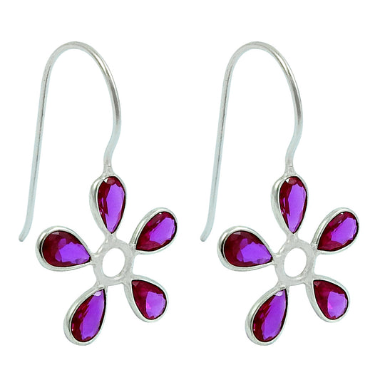 Gift For Her 925 Silver Natural Cubic Zirconia Drop Dangle Bohemian Earrings W40