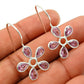 Natural Cubic Zirconia Drop Dangle Tribal Wife Earrings Solid Sterling Silver