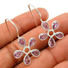Natural Cubic Zirconia Drop Dangle Tribal Wife Earrings Solid Sterling Silver