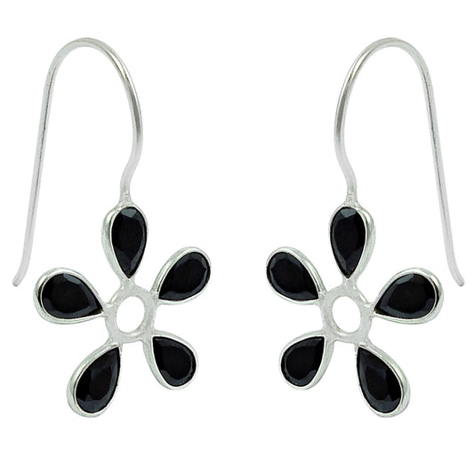 Gift For Woman Dangle Tribal Earrings 925 Silver Natural Cubic Zirconia O19