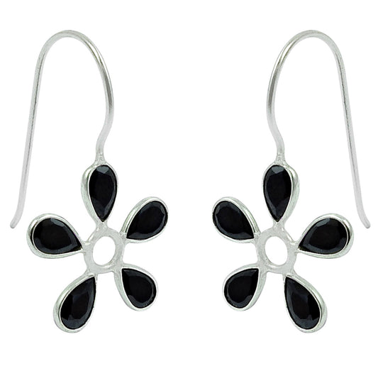 Gift For Woman Dangle Tribal Earrings 925 Silver Natural Cubic Zirconia O19