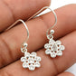 925 Sterling Silver Natural Cubic Zirconia Bezel Boho Hook New Dangling Earrings