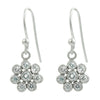 925 Sterling Silver Natural Cubic Zirconia Bezel Boho Hook New Dangling Earrings