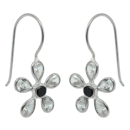 Natural Cubic Zirconia 925 Silver Drop Dangle Boho Earrings For Women B34