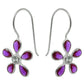 December Cubic Zirconia Gemstone 925 Sterling Silver Bezel Drop Tribal Earrings