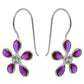 December Cubic Zirconia Gemstone 925 Sterling Silver Bezel Drop Tribal Earrings