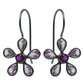 Drop Dangle Black Rhodium Plated Earrings 925 Silver Natural Cubic Zirconia J20