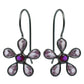 Drop Dangle Black Rhodium Plated Earrings 925 Silver Natural Cubic Zirconia J20