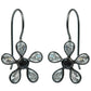 Natural Cubic Zirconia 925 Silver Black Rhodium Plated Earrings For Women K20