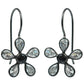 Natural Cubic Zirconia 925 Silver Black Rhodium Plated Earrings For Women K20