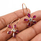 925 Silver Natural Cubic Zirconia Drop Dangle Rose Gold Plated Earrings L20