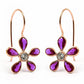 925 Silver Natural Cubic Zirconia Drop Dangle Rose Gold Plated Earrings L20