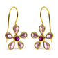 925 Silver Natural Cubic Zirconia Drop Dangle Gold Plated Earrings N20