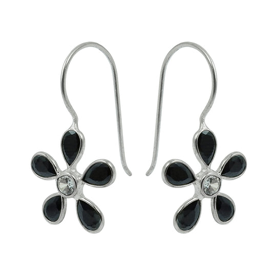 Woman Gift Natural Cubic Zirconia Dangle Tribal Earrings 925 Silver B35