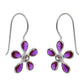 Woman Gift Natural Cubic Zirconia 925 Silver Flower Earrings Handmade Q2
